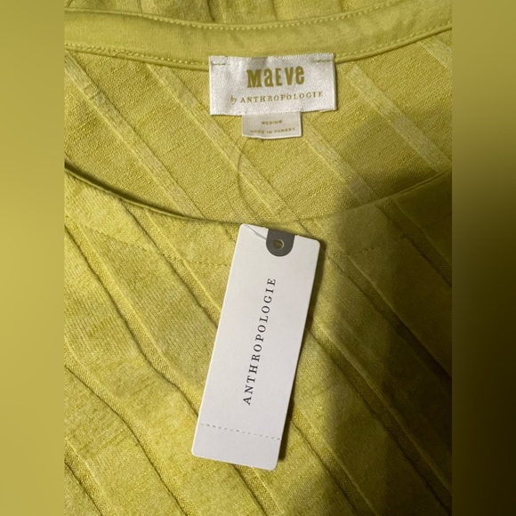 Anthropologie Maeve Devine Chartreuse Tunic Top Size M - Picture 7 of 8